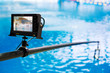 Portable multiformat LCD monitor, mounted on rod