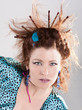 Fashion redhaired model portrait. Hairstyle