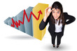 Female banker making profit