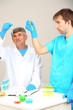 Physician and assayer during research on room background