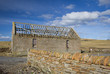 Photo: Derelict stone building with exposed trussed roof Derelict stone building with exposed trussed roof