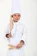 Girl dressed as a cook