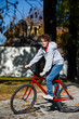 Urban biking - teenage boy and bike in city park