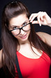 Are You Smart Enough For Me? Geek Woman In Red