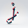 Fantasy plastic 3d glowing ribbon typeface