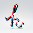 Fantasy plastic 3d glowing ribbon typeface