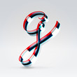 Fantasy plastic 3d glowing ribbon typeface
