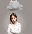 little girl with cloud