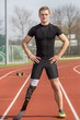 Foto: Handicapped sprinter standing track Handicapped sprinter standing track
