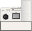Vector: background with gas stove, washing machine and refrigerator background with gas stove, washing machine and refrigerator