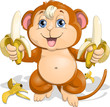 Vector: the monkey with bananas the monkey with bananas