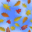 Autumn leaves on sky, seamless