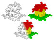 Illustration: Sketch and illustration of house building from puzzle Sketch and illustration of house building from puzzle