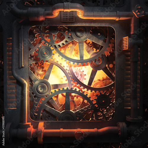 Illustration: Cog wheels and gears industrial background Cog wheels and gears industrial background