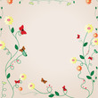 Floral Card In Warm Colors Of ...