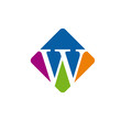 Vector color logo initial letter W