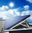 Solar panel against blue sky