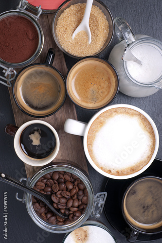 Photo: Fresh coffee with several ingredients Fresh coffee with several ingredients