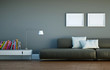 Wohndesign -  braunes Ledersofa
