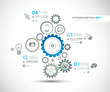 Infographic design template with gear chain.