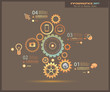 Infographic design template with gear chain.
