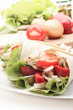 Meat and vegetables on plate