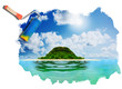 Sunny tropical beach on the island
