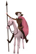 Man don Quixote horse character cartoon vector illustration