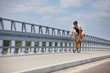 triathlete - biker starting riding on race bike