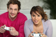 Couple playing video games