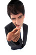 Angry businessman pointing