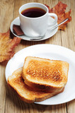 Toast and cup of coffee
