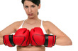 Photo: Woman boxing. Woman boxing.