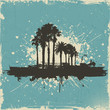 Vector: Vintage palm tree background Vintage palm tree background