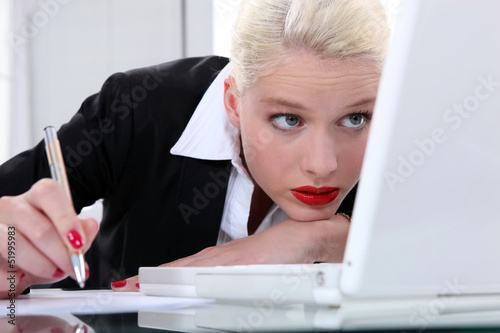 Photo: A really beautiful blond businesswoman. A really beautiful blond businesswoman.