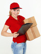 Delivery person delivering package