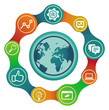 Vector internet concept with globe