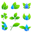 vector illustration of eco friendly concept with water and leaf