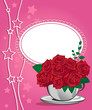Red Rose In A White Cup. Happy...