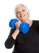 Sportive Senior Woman - Posing with Dumbbell