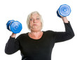 Funny Sportive Senior Woman - Hard Exercise