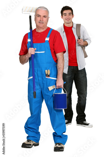 Photo: Decorator and his apprentice Decorator and his apprentice