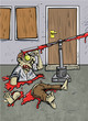 Zombie trap has cut a zombie in half