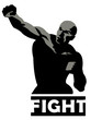 sport boxing illustration. fighting man figure icon