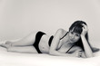 caucasian woman in lingerie