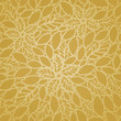 Detaily fotografie Seamless golden leaves and flowers lace wallpaper pattern