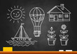Vector: Sketches on blackboard Sketches on blackboard