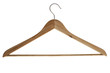 Percha de madera sobre fondo blanco