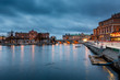 Illuminated Stockholm Royal Opera and Riksdag in the Evening, Sw