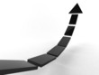 Illustration: 3d rendering of modern black arrow 3d rendering of modern black arrow